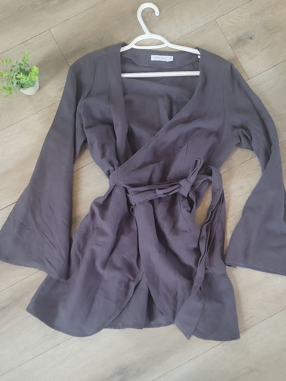 Billie Mae xs/s l Charcoal Gray l Dress with Self Tie l Linen Cotton Blend